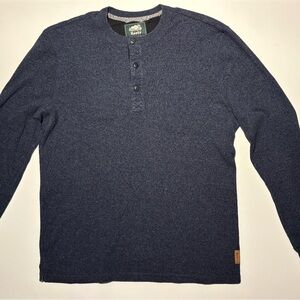 Roots Dark Blue Long Sleeve Henley